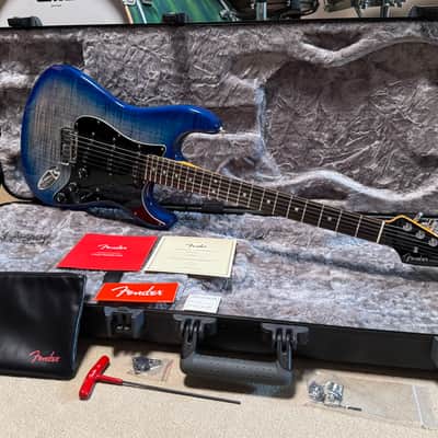 2021 Limited edition Fender American Ultra Stratocaster Denim Burst image 11
