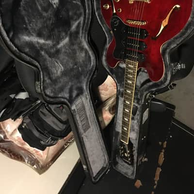 Epiphone Riviera P-90 with bigsby trem Natural/Red image 15