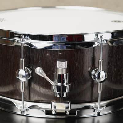 Sugar Percussion 14x6 Mahogany (Black Dyed) stave snare drum image 5