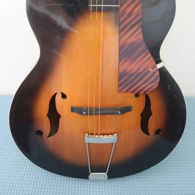 Vintage 1960s Unknown Maker Possibly Premier Kalamazoo Gibson Harmony Archtop Acoustic Guitar Circa Rare Geib & Schaeffer Lifton Sausage Handle Case Restoration Project image 10