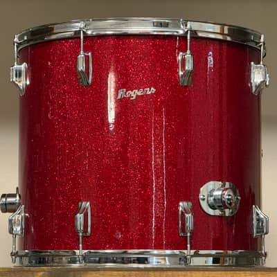 1970's Rogers 18" Red Sparkle 9/72 Floor Tom 16x18 Glass Glitter image 14