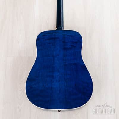 2022 Gibson Custom Shop Hummingbird Acoustic Electric Guitar Viper Blue Quilted Maple, Near-Mint w/ Case image 3