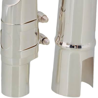 Silver Nickel-plated B-flat Soprano Saxophone Mouthpiece with Ligature Reed image 1