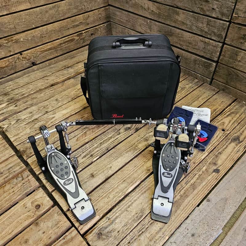 Bass Drum Double Pedal Pearl Eliminator P2002 w/Case USED! RKEMM280726 image 1