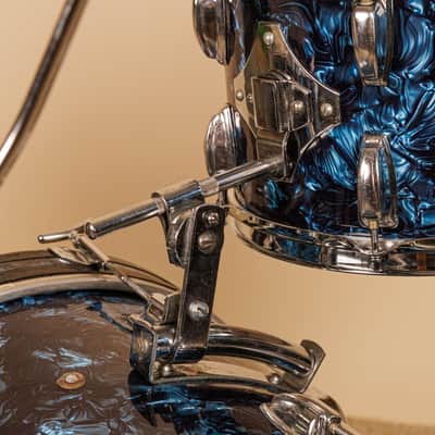 1960s MIJ Blue Diamond Pearl Drum Set 14x20 8x12 14x14 and 5x14 image 11