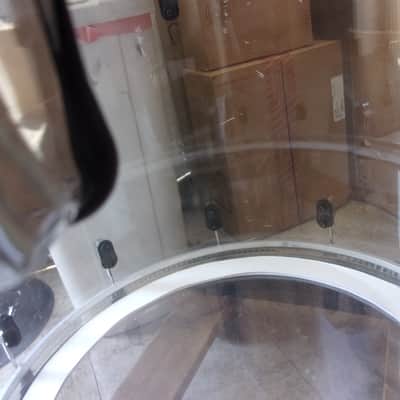Crush Clear Acrylic 22" x 18" Bass Drum with spider web stress cracks at lugs image 6