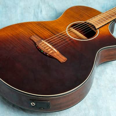 USED Ibanez AEWC32FM Amber Sunset Fade 2022 Acoustic-Electric Guitar w/Gig Bag image 3