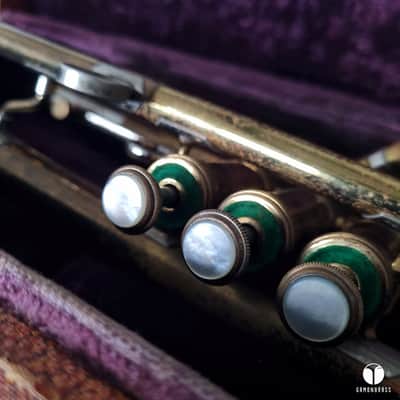 Extra early 40`s F.E Olds Ambassador Los Angeles Hubbard Morgan gamonbrass trumpet image 8