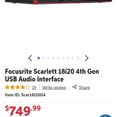 Focusrite Scarlett 18i20 4th Gen USB Audio Interface 2024 - Present - Red image 2