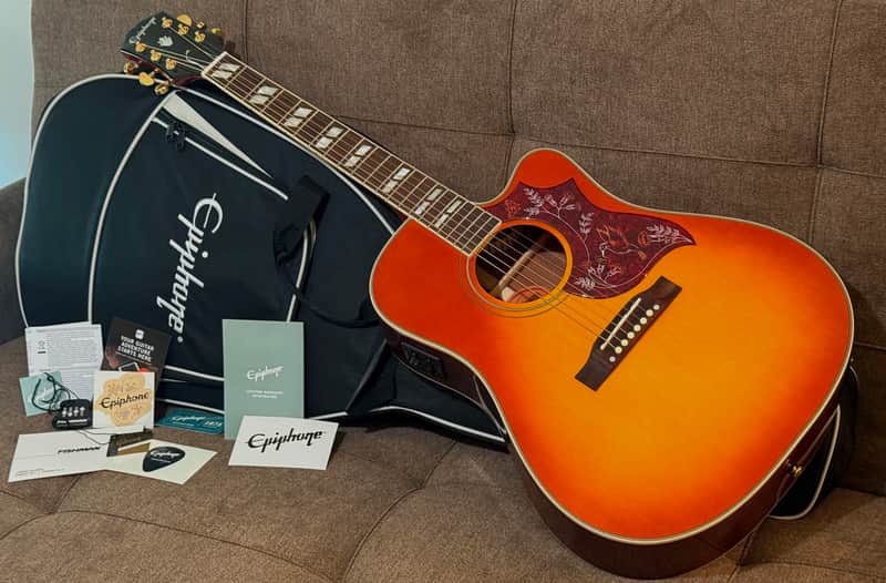 Epiphone Hummingbird Standard EC with Epiphone Gig Bag, 2026 Model in Cherry Sunburst image 1