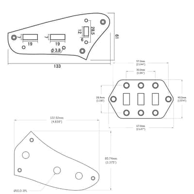 Jaguar Guitar Upper & Lower Control Switch Plate Set fits Fender/Squier - Gold image 3