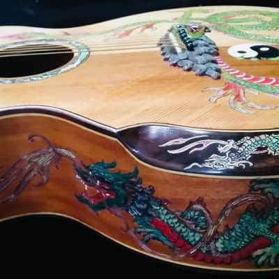 Blueberry Handmade Acoustic Guitar Grand Concert Dragon image 10