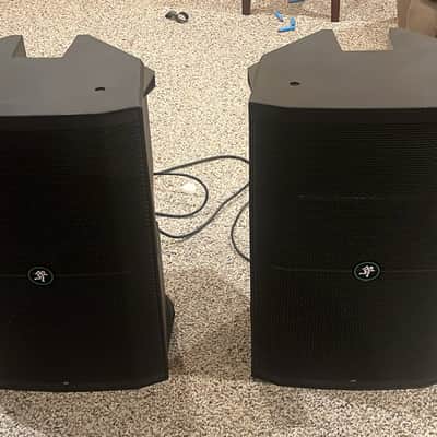 Pair Of Mackie THUMP215 15" Powered PA Speakers 2020 - Present - Black w/ Tripods image 1