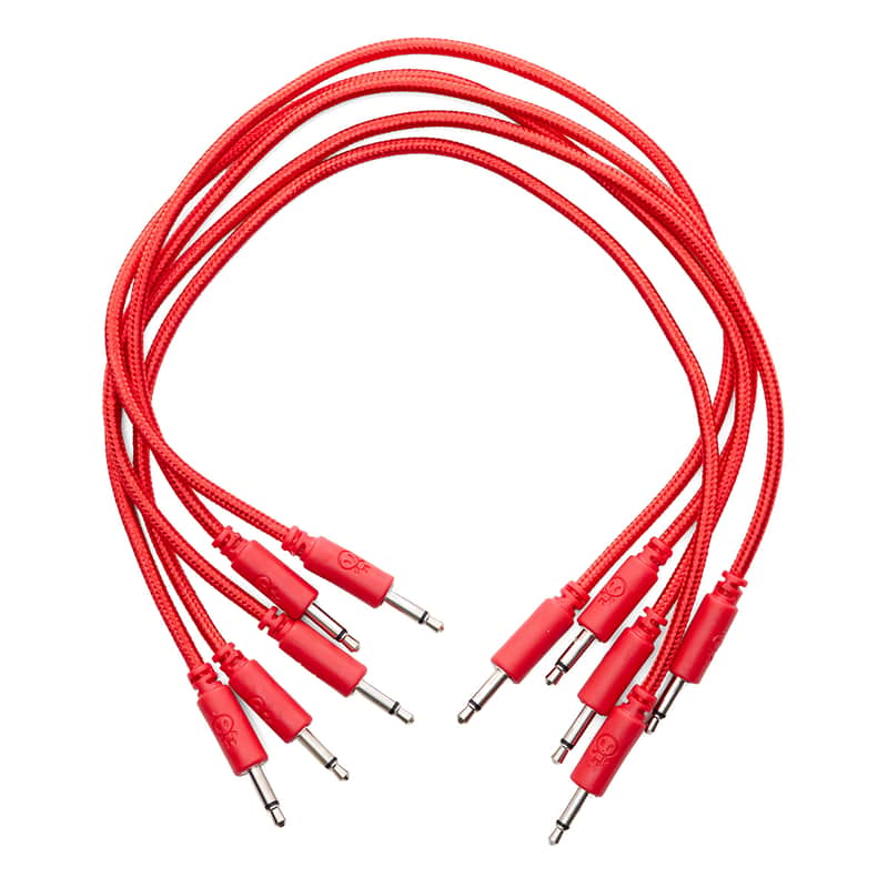 Erica Synths Eurorack Patch Cables (30cm Red Braided x 5) image 1