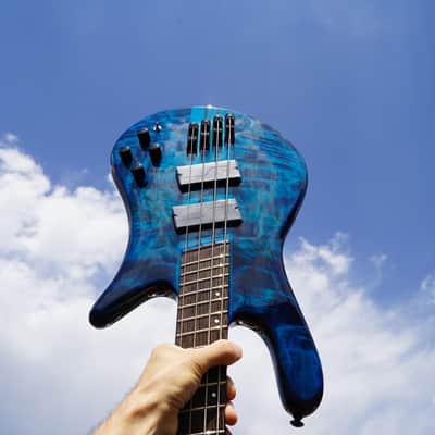 Spector NS Dimension 4 - Multi Scale Black & Blue 4-String Bass Guitar w/ Gig Bag image 1