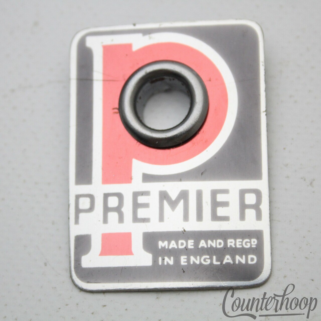 Premier 60s Pre-Serial Number Badge Vintage Snare/Tom/Bass England Red/White-3/8 — main photograph