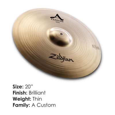 Zildjian A Custom Crash Cymbal (20 Inches, Thin) image 2