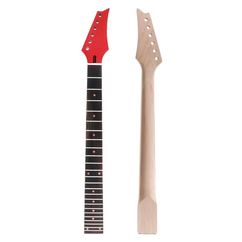 Electric Guitar Neck Maple Head Rosewood Fretboard 24 Fret for Parts Replacement Red image 1