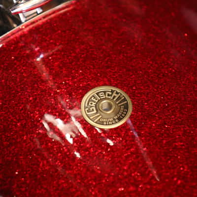 Used Gretsch USA Custom 5pc Drum Set Red Glass Glitter image 3