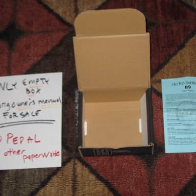 lightly handled - generally clean (some very light cloudy surface scuffs / surface gray markings) Electro Harmonix EMPTY CARDBOARD BOX and original Owner's Instructions ONLY for B9 Organ Machine pedal (NO Pedal, NO other paperwork) image 2