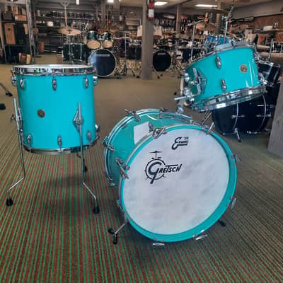 Gretsch 3pc Broadkaster Vintage Bop Kit Satin Sea Foam Green image 5