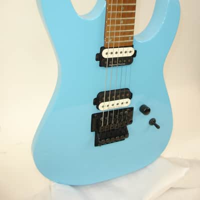 Dean MD 24 Electric Guitar, Roasted Maple with Floyd Rose, Vintage Blue w/ Case image 3