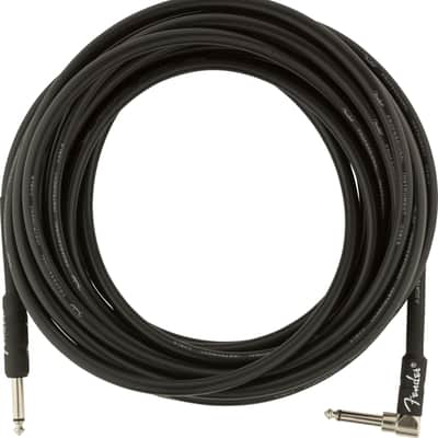 Fender Professional Series Instrument Cables, Straight/Angle, 25', Black image 2
