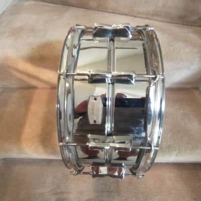 Yamaha Stage custom 10 lug extra deep 6.5 x 14 inch snare drum brilliant chrome excellent image 6