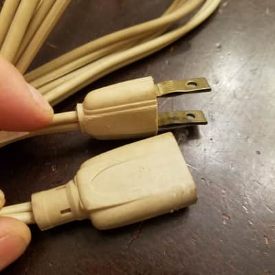 1 Belden Non-polarized Original Vintage 3-pin Power Cord Electric Cable Pentron V-M 1950s Beige image 2