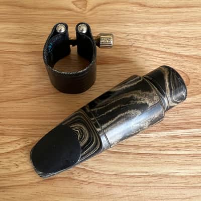D’Addario  D5M Select Jazz Marble Alto Saxophone Mouthpiece & Rovner Ligature image 1