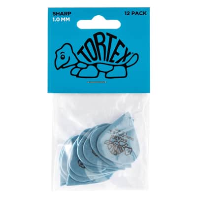 Dunlop 412P100 Tortex Blue Sharp Guitar Picks 1.00mm (12-Pack) image 1