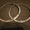 Ludwig 14" Twin Channel Die Cast 10-Lug Snare Drum Hoops (Pair) 1980 - 2000 - Chrome