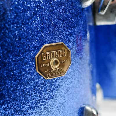 Gretsch Rack Tom Set (Blue Sparkle 70's Rack & Floor) 13x9 & 14x13 owned By J Mascis image 6