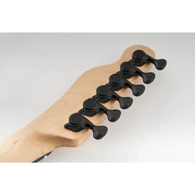 Brio 6-in-Line Locking Tuners – 18:1 Ratio with G-Style Buttons - Black Finish image 6