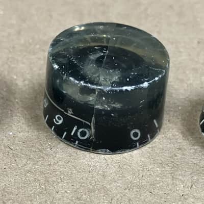 Gibson- tall barrel knobs, set of 3, black, 50's image 1