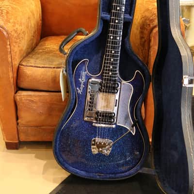 Hagstrom Deluxe A Batman 1960's Sparkle Blue image 13