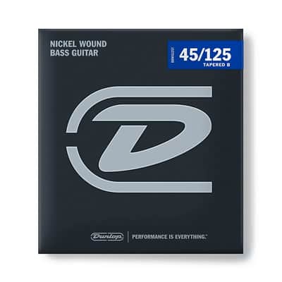 Dunlop DBN45125T Nickel-Wound Stainless Steel 5-String Bass Strings with Tapered B (45-125)