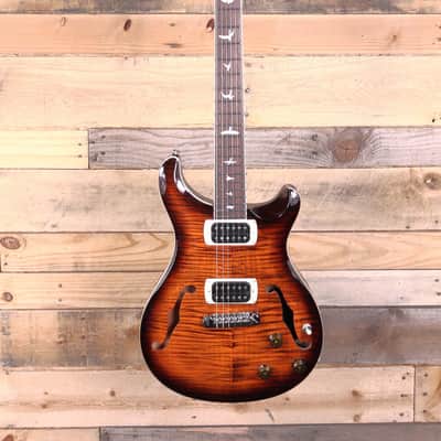 PRS SE Flatback Hollowbody I Piezo Guitar Orange Tiger Smokeburst w/ Gigbag image 4