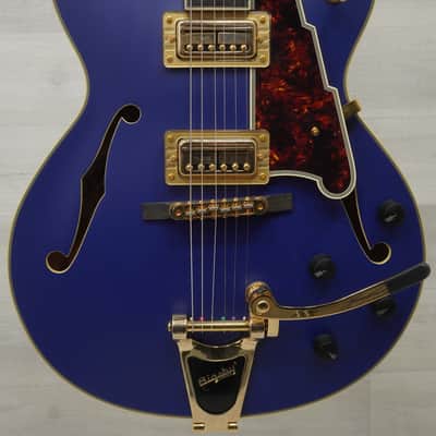 Used D'angelico Deluxe 175 Semi-hollow Electric Guitar Matte Blue image 2