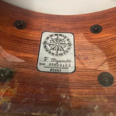 Tama - 6x14" Warlord Collection, Masai Bubinga Snare Drum 2002 - Quilted Bubinga Burst image 4