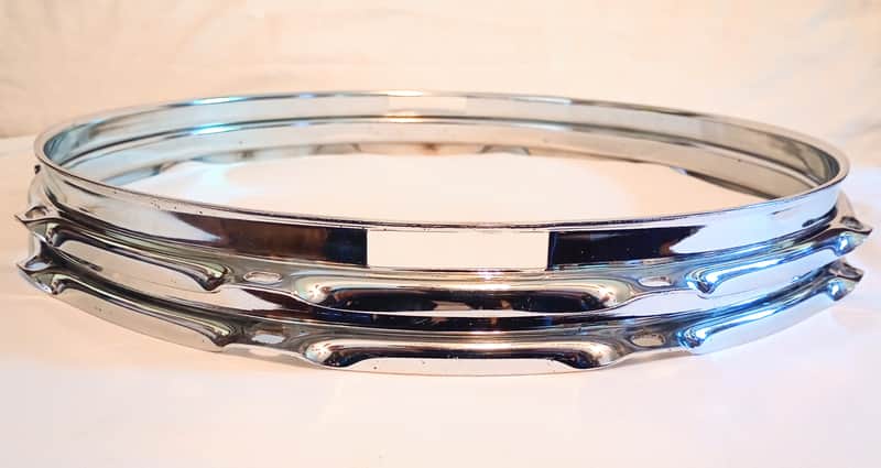 TAMA VINTAGE 70's IMPERIAL STAR SNARE DRUM HOOPS SET  14"/10L - CHROME - FREE SHIP TO C-USA! image 1
