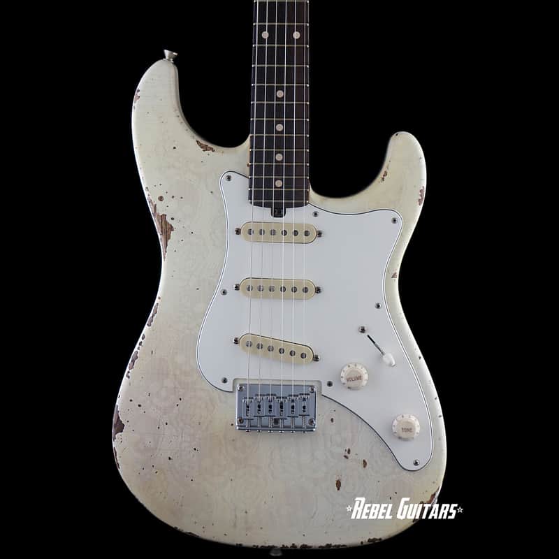 Friedman USA Custom Shop Vintage S Guitar in Mary Kaye Skull Lace image 1