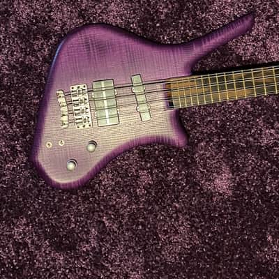 Warwick Dolphin Pro 1 - 8 String Custom Shop Masterbuilt 2022 - AAA Flame SOLID French Ash over Satin Transparent Purple Grape Flavor image 18