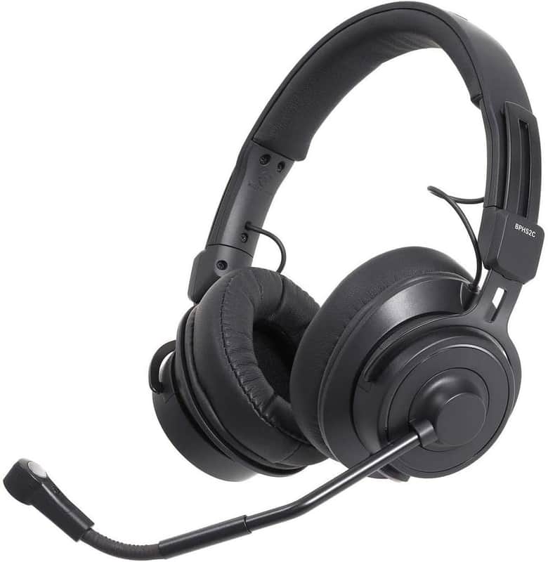 Audio-Technica BPHS2C Broadcast Stereo Headset with Cardioid Condenser Boom Microphone,Black, XLR/6.3 mm image 1