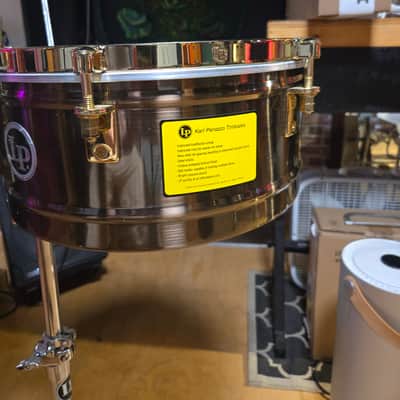Latin Percussion LP257-KP Karl Perazzo Signature 14/15" Bronze Timbales with Gold Tone Hardware 2010s - Antiqued Bronze image 9