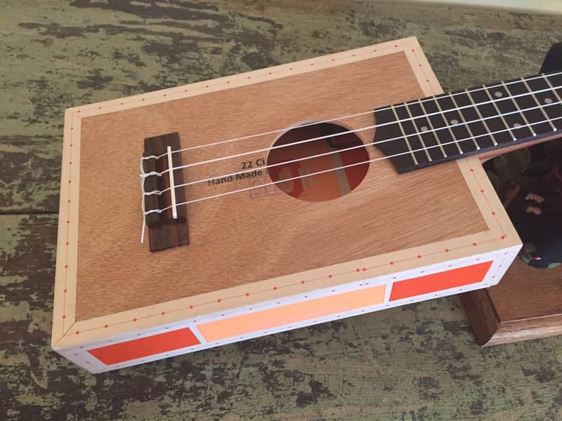 Taconic Cigar Box Guitar Concert Ukulele - Catch 22 Toro - Acoustic/Electric - PreAmp - Video image 1