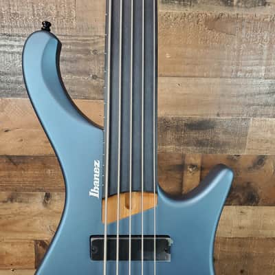 Ibanez EHB1005F Fretless 5-string Bass Guitar, Artic Ocean Matte, Gig Bag, 775 image 5