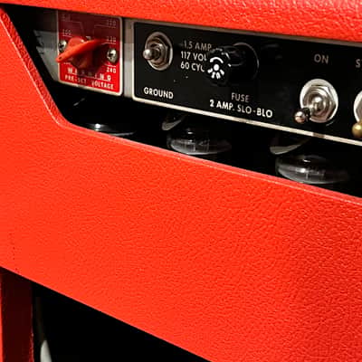 Rare 1974 Fender Super Reverb 2-Channel 40-Watt 4x10" Guitar Combo  Silverface, Red Tolex , Very Cool ! image 10
