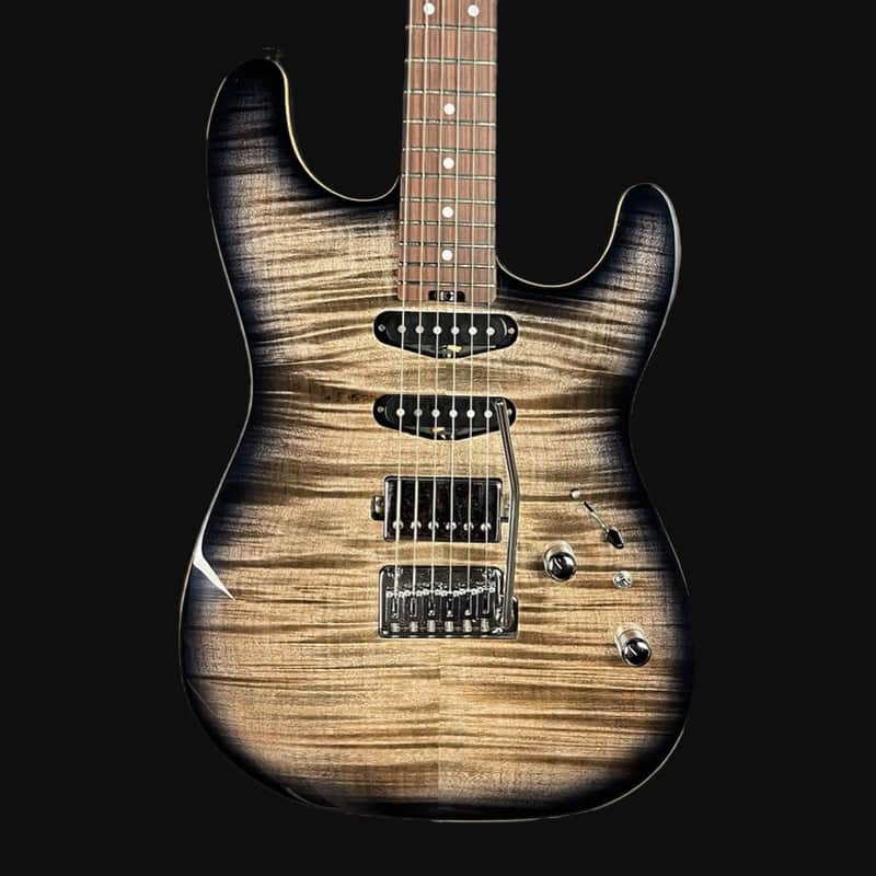 CREAM T POLARIS CUSTOM HSS Electric Guitar In Black Hole Burst image 1