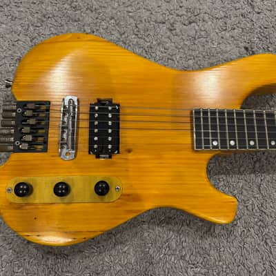 Custom Headless Blonde Travel Lapsteel compact comfortable electric guitar Made in Ukraine Custom shop Djent Modern Metal Unique Boutique image 4